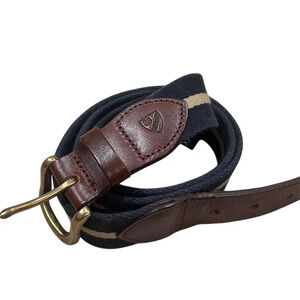 Daniel Cremieux Men's Striped Dress Belt Size 38 Navy Multicolor